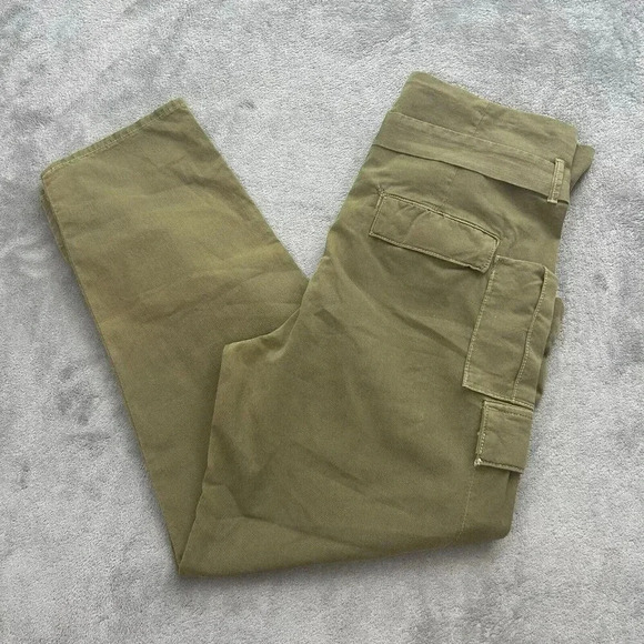 MOTHER Pants Women 25 The Greaser Paperback Pleated Ankle Green High-Rise Casual - Picture 1 of 16